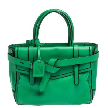 Pre Owned Reed Krakoff Green/Black Leather Boxer Tote