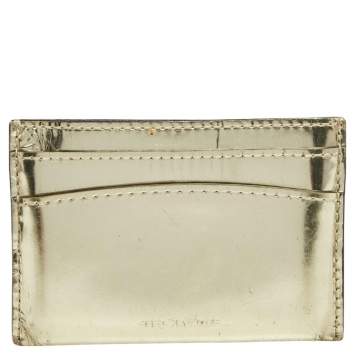 Pre Owned Reed Krakoff Metallic Gold Leather Card Holder