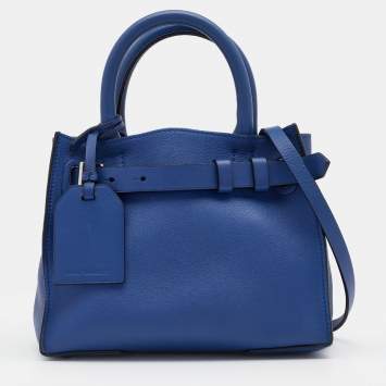 Pre Owned Reed Krakoff Blue Leather Boxer Tote