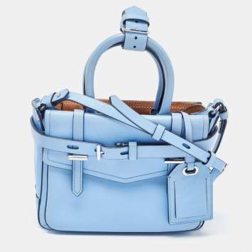 Pre Owned Reed Krakoff Blue Leather Micro Boxer Tote