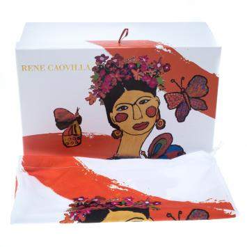 Pre Owned Mahaweb Frida Kahlo Design Limited Edition Shoe Box & Dust Bag for Rene Caovilla 