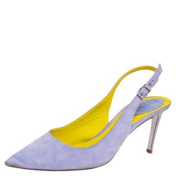 Pre Owned René Caovilla Lilac Suede Slingback Pumps Size 39