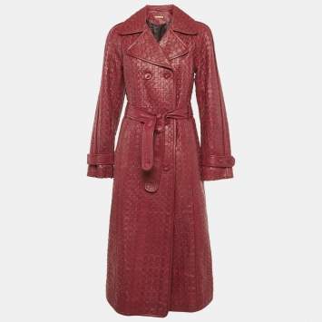 مملوكة مسبقًا Richards Radcliffe Burgundy Real Leather Cadogan Hand Woven Coat M