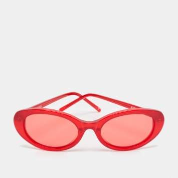 Pre Owned Roberi & Fraud Red Betty Oval Sunglasses