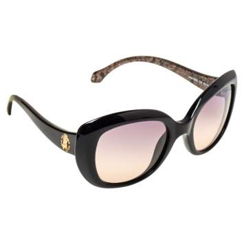 Pre Owned Roberto Cavalli Black Gradient Alula RC828S Oval Sunglasses