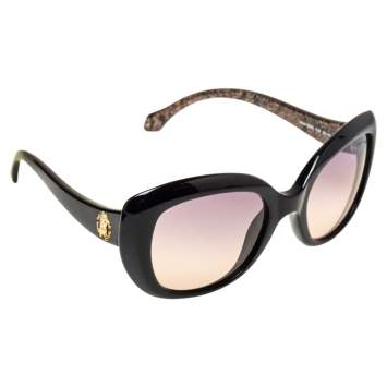 Pre Owned Roberto Cavalli Black Gradient Alula RC828S Oval Sunglasses