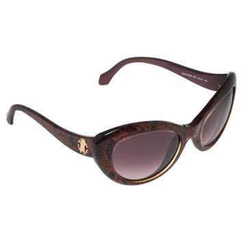 Pre Owned Roberto Cavalli Shimmery Red Alshat RC826S Cat Eye Sunglasses