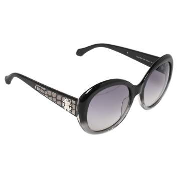Pre Owned Roberto Cavalli Black/Grey Gradient Tejat RC983S Oversized Sunglasses
