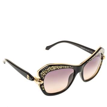 Pre Owned Roberto Cavalli Black Gradient Taygeta RC981S Cat Eye Sunglasses