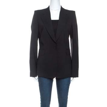 Pre Owned Roberto Cavalli Black Wool Tailored Blazer M