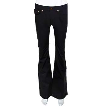 Pre Owned  Roberto Cavalli Black Stretch Cotton Flared Pants S