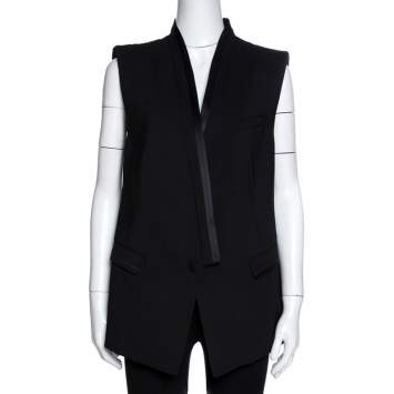 Pre Owned Roberto Cavalli Black Stretch Wool A-Line Vest L