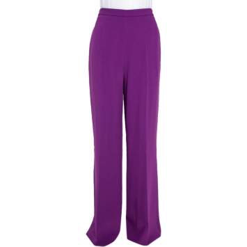Pre Owned Roberto Cavalli Purple Wide Leg Trousers L