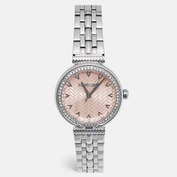مملوكة مسبقًا Roberto Cavalli Chiarezza RC5L078M0015 Pink Dial Stainless Steel Women's Wristwatch 30 mm