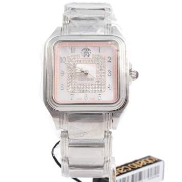 Pre Owned Roberto Cavalli Mother Of Pearl Stainless Steel Venom R7253192575 Women's Wristwatch 33 mm