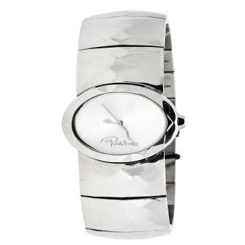 Pre Owned Roberto Cavalli Silver Stainless Steel Multiface R7253133515 Women's Wristwatch 36 mm