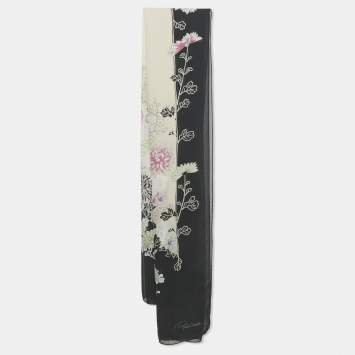 Pre Owned Roberto Cavalli Multicolor Floral Printed Silk Scarf