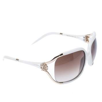 Pre Owned Roberto Cavalli White/ Brown Gradient Talisia 370S Oversized Sunglasses