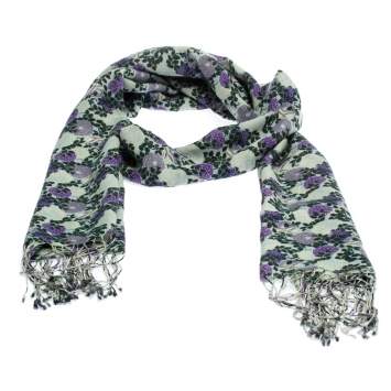 Pre Owned Roberto Cavalli Multicolor Floral Printed Cashmere Blend Scarf 