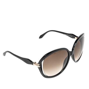 Pre Owned Roberto Cavalli Black Acetate Banyan 732S 01F Gradient Sunglasses