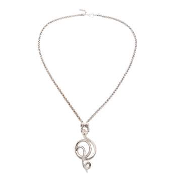Pre Owned Roberto Cavalli Crystal Serpent Pendant Necklace