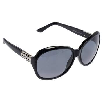 Pre Owned Roberto Cavalli Black Acetate 594S Amarillide Gradient Oversized Sunglasses