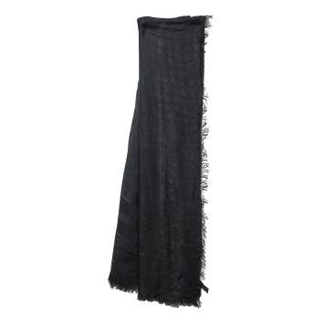Pre Owned Roberto Cavalli Black Animal Patterned Modal Jacquard Square Scarf