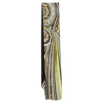 Pre Owned Roberto Cavalli Multicolor Snakeskin Printed Silk Scarf