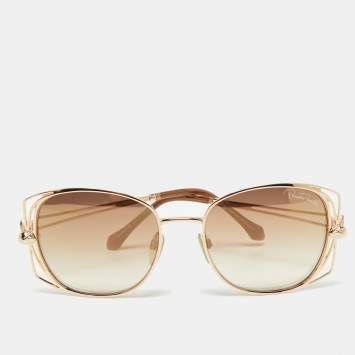 Pre Owned Roberto Cavalli Brown/Gold Tone Casentino Square Gradient Sunglasses