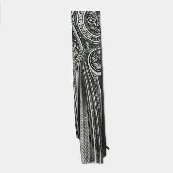 Pre Owned Roberto Cavalli Black Printed Silk Scarf