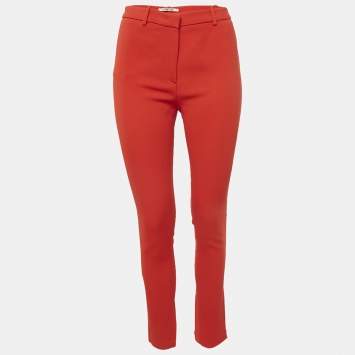Pre Owned Roberto Cavalli Orange Crepe Trousers S