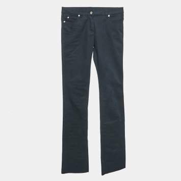 Pre Owned Roberto Cavalli Navy Blue Cotton Skinny Pants S