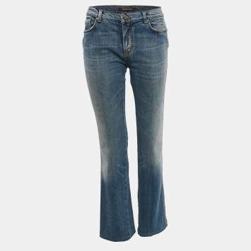Pre Owned Roberto Cavalli Blue Washed Denim Skinny Jeans M Waist 28"