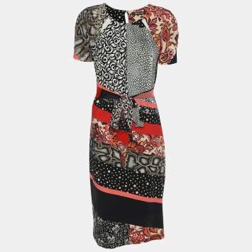 Pre Owned Roberto Cavalli Multicolor Printed Jersey Dress S
