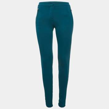Roberto Cavalli Blue Stretch Crepe Skinny Trousers S