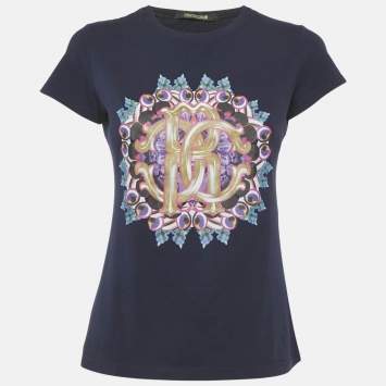 Pre Owned Roberto Cavalli Printed Cotton T-Shirt M