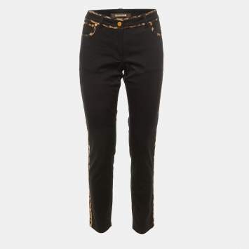 Pre Owned Roberto Cavalli Black Denim Slim Fit Jeans M/Waist 32"
