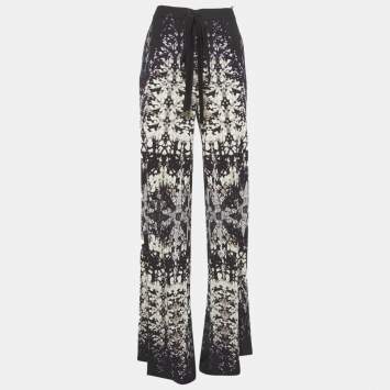 مملوكة مسبقًا Roberto Cavalli Multicolour Abstract Print Jersey Palazzo Pants M