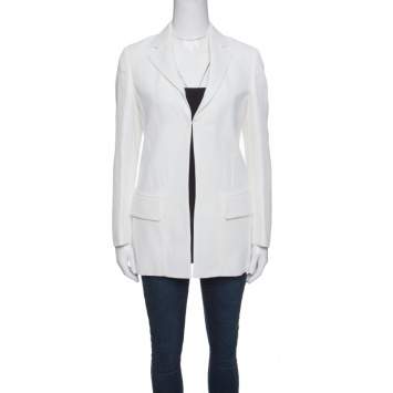 Pre Owned Roberto Cavalli Firenze Off White Tailored Blazer S