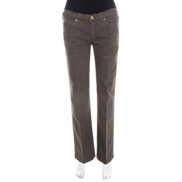 Pre Owned Roberto Cavalli Grey Denim Regular Fit Low Waist Jeans M 