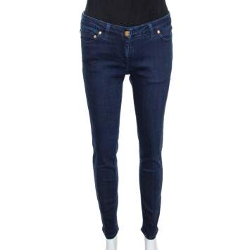 Pre Owned Roberto Cavalli Indigo Denim Tapered Fitted Jeans M