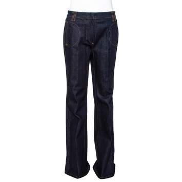 Pre Owned Roberto Cavalli Indigo Dark Wash Denim Flared Jeans M