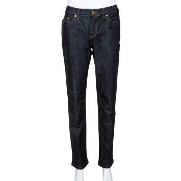 Pre Owned Roberto Cavalli Indigo Dark Wash Denim Tapered Jeans M