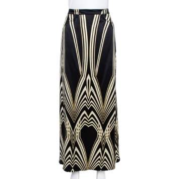 مملوكة مسبقًا Roberto Cavalli Multicolor Print Silk Flared Skirt M