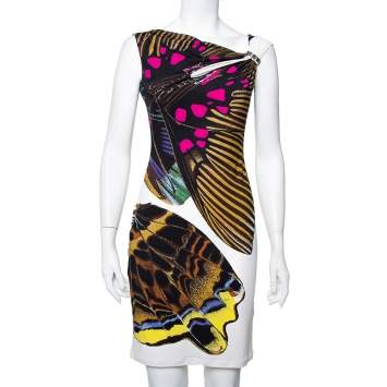 Pre Owned Roberto Cavalli Multicolor Printed Knit Sleeveless Sheath Dress S