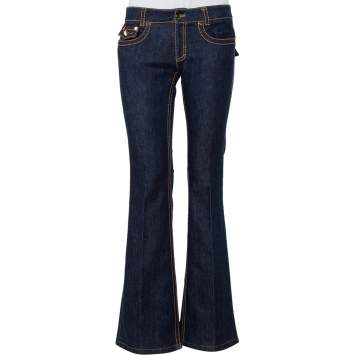 Pre Owned Roberto Cavalli Navy Blue Denim Bootcut Jeans S