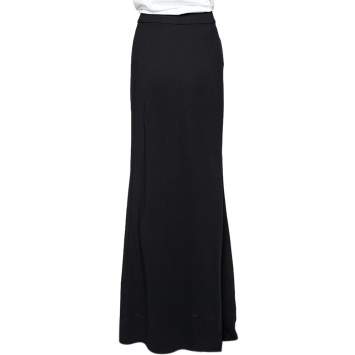 مملوكة مسبقًا Roberto Cavalli Black Crepe Maxi Skirt L