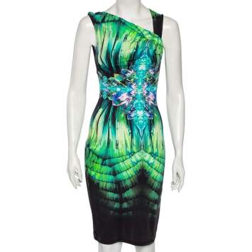 Pre Owned Roberto Cavalli Multicolored Print Jersey Sleeveless Dress S 