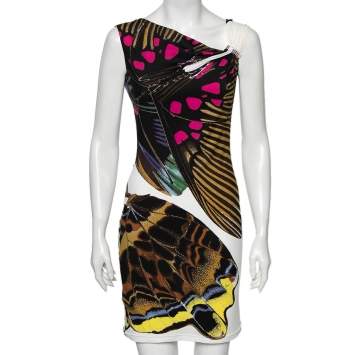 Pre Owned Roberto Cavalli Multicolor Printed Knit Sleeveless Sheath Dress S