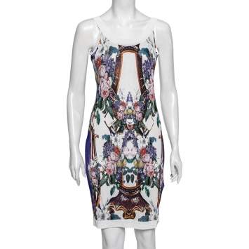 Pre Owned Roberto Cavalli Multicolor Printed Jersey Sleeveless Dress M 